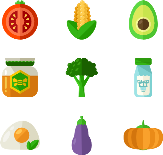 Organic Food 12 Icons - Healthy Food Icon Png (600x564), Png Download