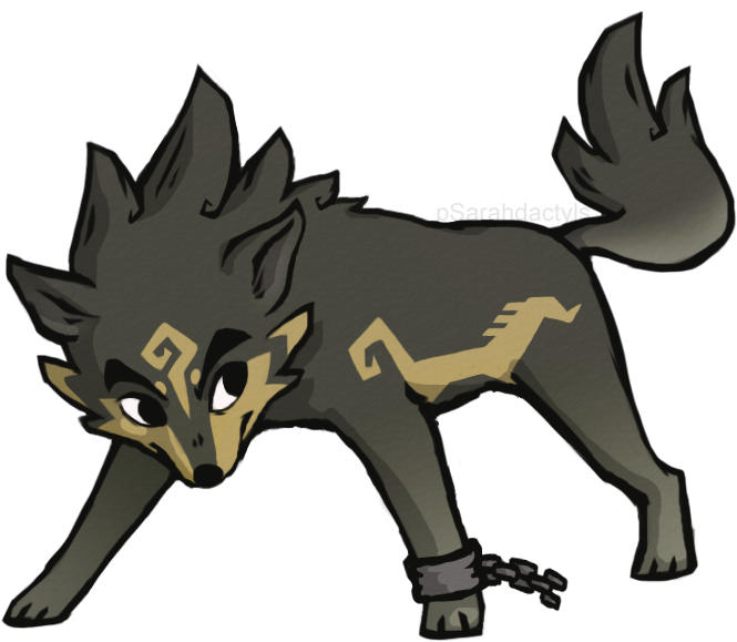 Drawn Toon Wolf - Twilight Princess Lobo De Link (708x595), Png Download