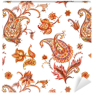 Seamless Watercolor Pattern Paisley, Watercolor - Watercolor Painting (400x400), Png Download