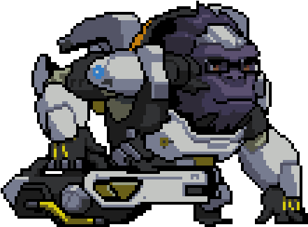 Winston Rage Overwatch Png Png Library Library - Overwatch Winston Pixel Spray (600x600), Png Download