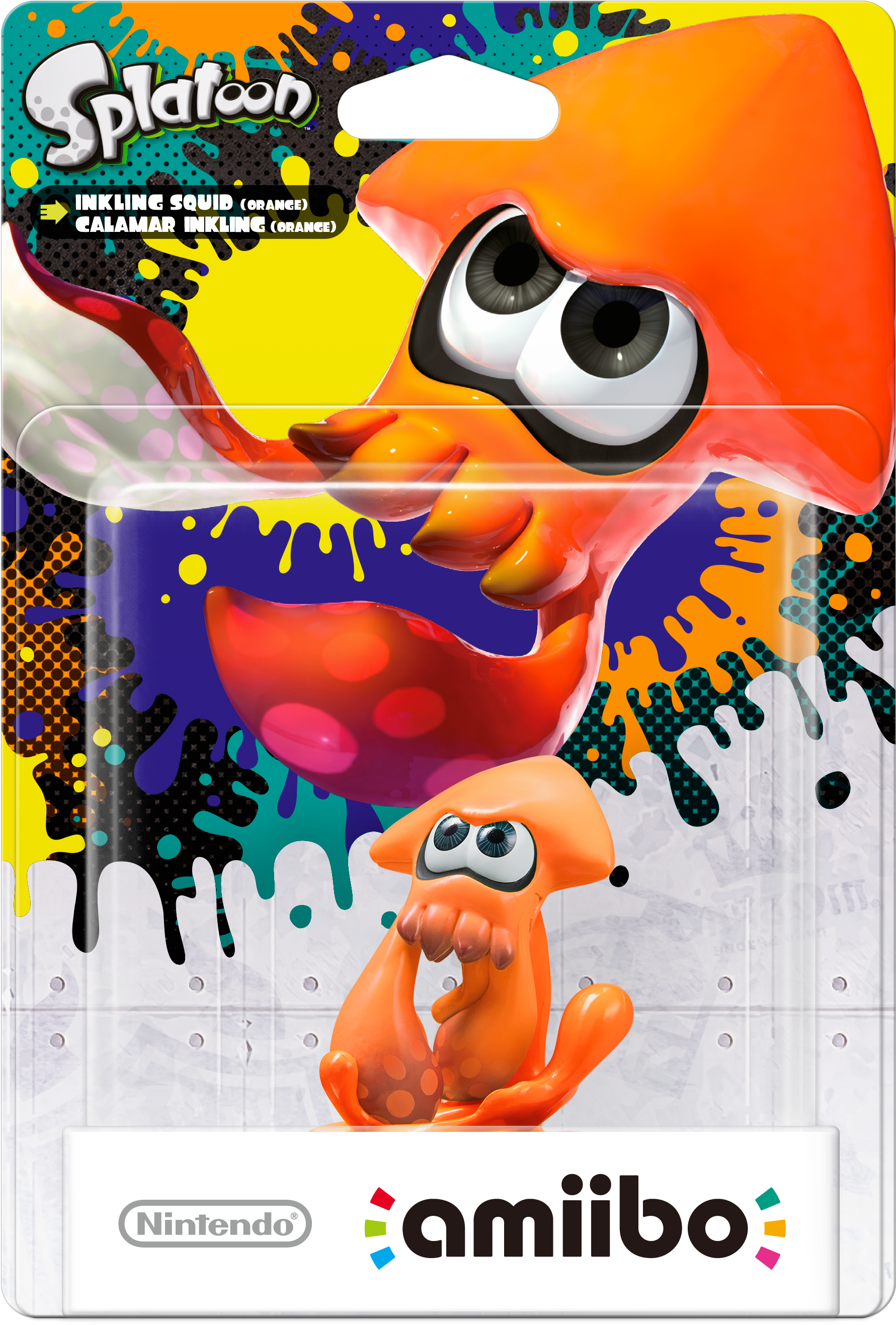 Nintendo Amiibo Figurine - Amiibo Inkling Squid Orange (2146x2986), Png Download