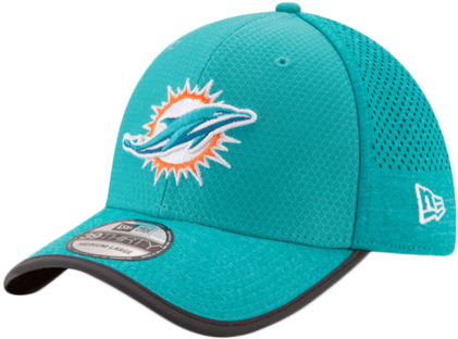 Miami Dolphins Official Training 39thirty Hat - New Era Miami Dolphins Aqua 2017 Sideline Official (421x480), Png Download