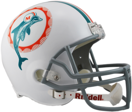 Miami Dolphins Throwback 1972 Full Size Deluxe Replica - Riddell Miami Dolphins Vsr4 Throwback 1972 Full-size (475x429), Png Download