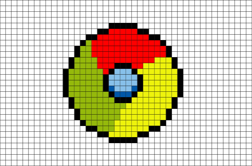 Pixel Art Chrome (880x581), Png Download