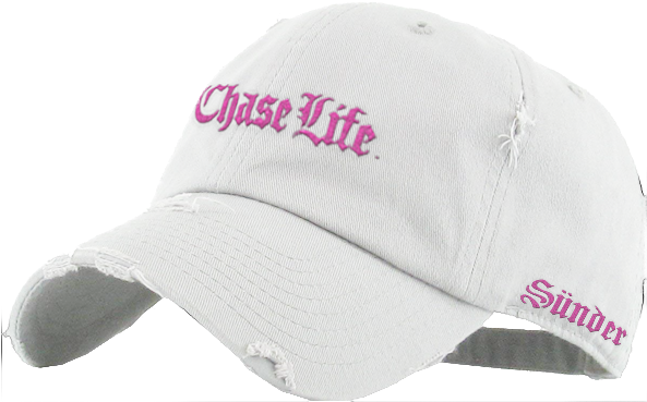 White Distressed Dad Hat (600x600), Png Download