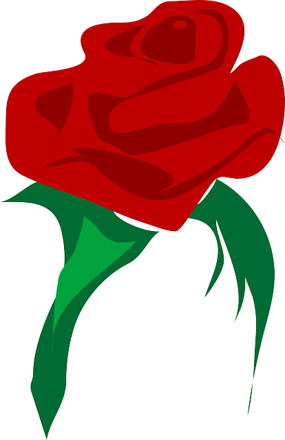 Red, Tribal, Flower, Cartoon, Heart, Love, Rose, Rosa - Red Flower Vector Png (414x640), Png Download