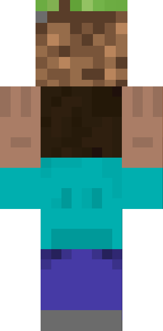 Skin Holding A Dirt Block (321x651), Png Download