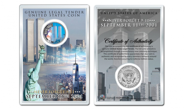 World Trade Center 9/11 "never Forget" Jfk Kennedy - World Trade Center - Never Forget Jfk Half Dollar Us (600x600), Png Download