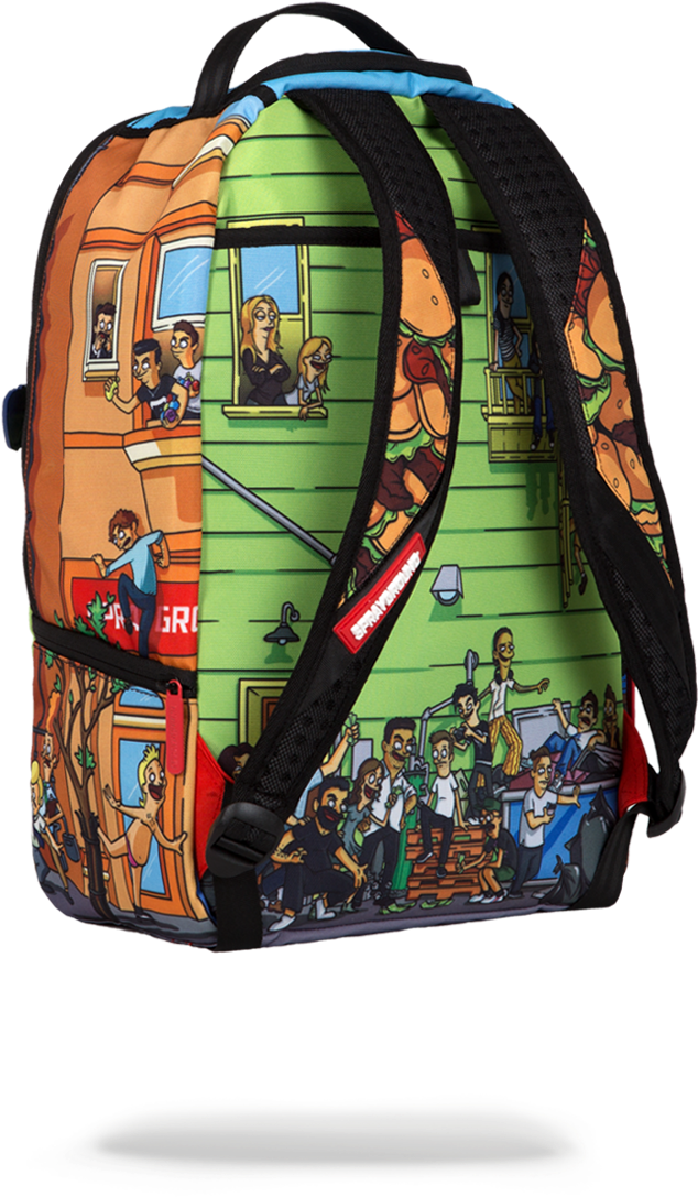 Sprayground Bobs Burgers Insanity Back Angle - Hand Luggage (960x1225), Png Download