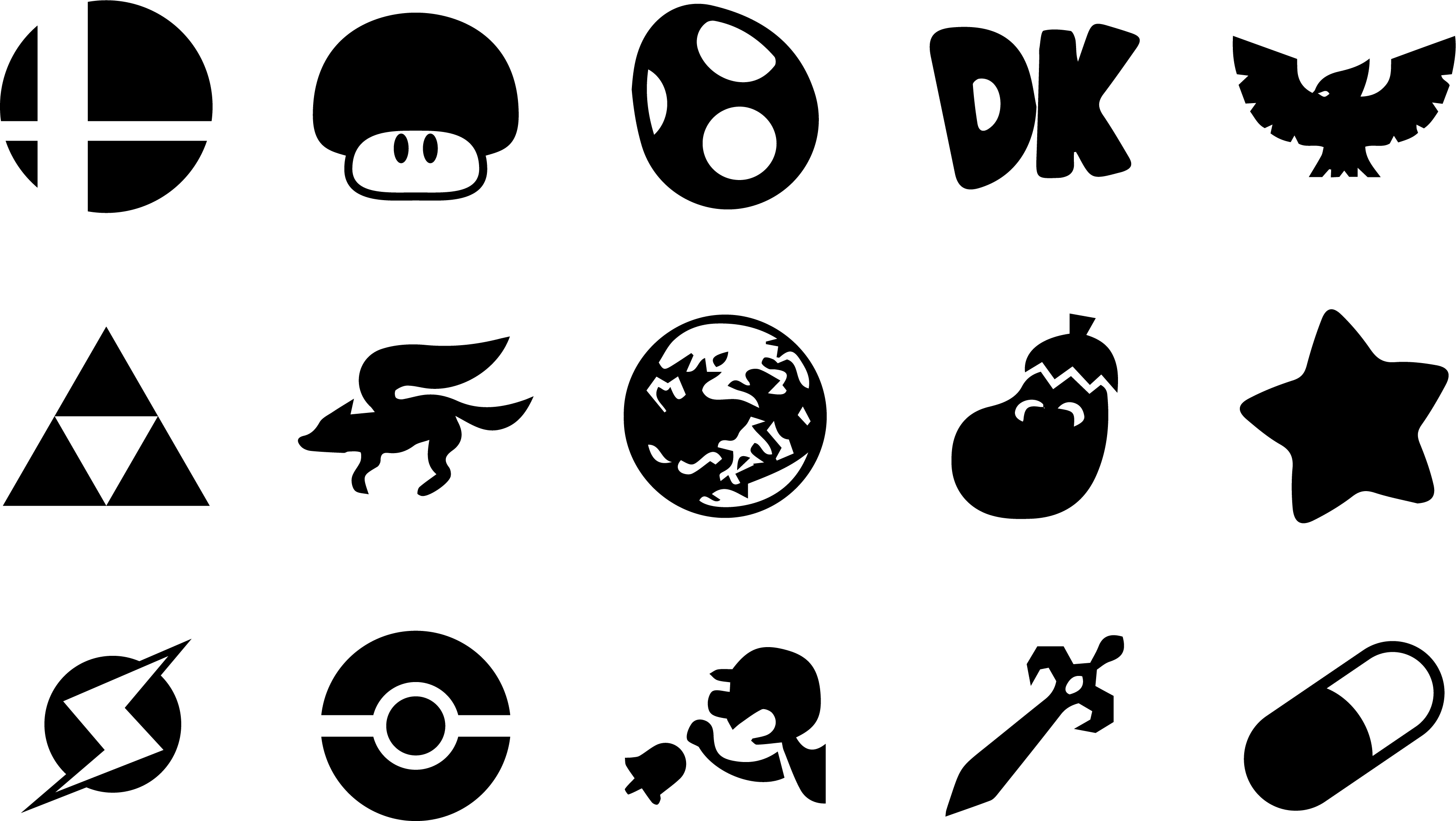 Super Smash Bros Melee Icons By One-seb On Deviantart - Super Smash Bros Melee Character Symbols (3334x1879), Png Download