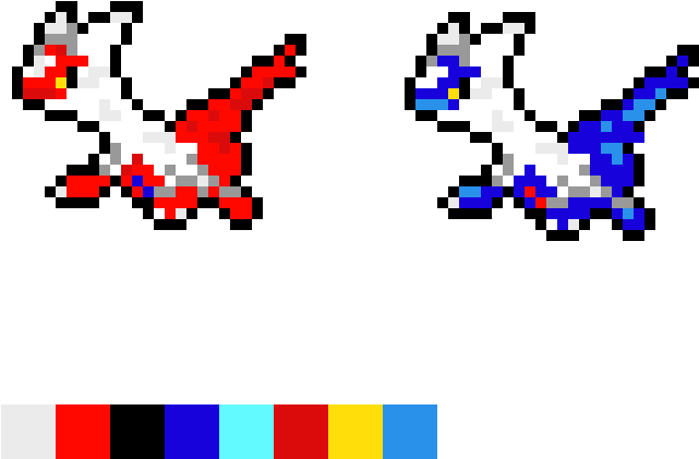 Latias And Latios - Latias Pixel Art (890x680), Png Download