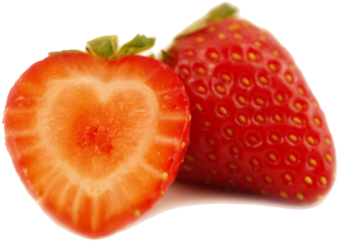 3 - Heart Shaped Strawberry (500x500), Png Download