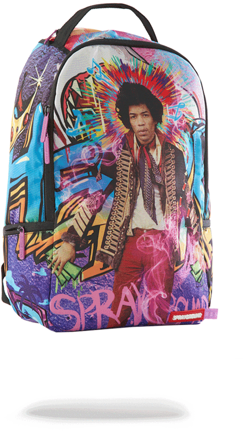 Sprayground- Jimi Hendrix Dream Backpack Backpack - Jimi Hendrix Sticker, Black (802x1023), Png Download
