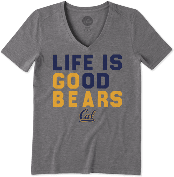 Women's California Golden Bears Lig Go Team Cool - Life Is Good Women's Florida Beach Cruiser Cool Vee (570x570), Png Download