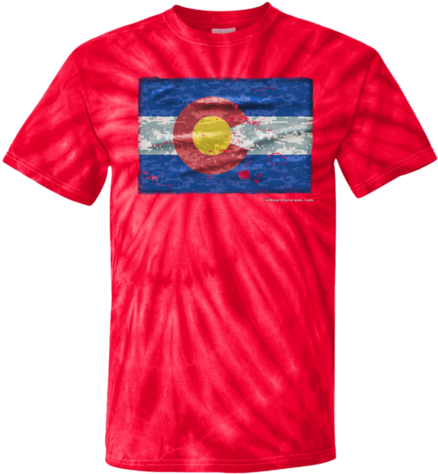 Colorado Flag Digital Camo Youth Tie Dye T Shirt Heart - Sunglasses Emoji Cool Smiley Tie-dye T-shirt (480x480), Png Download