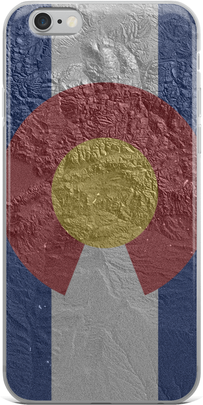 Colorado Flag Hillshade Map Iphone Case - Colorado (1000x1000), Png Download