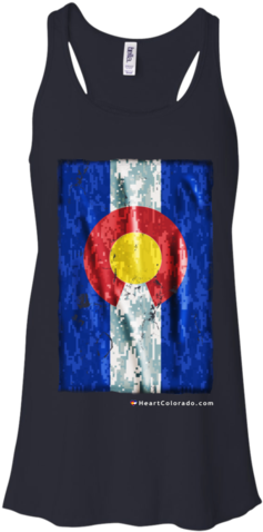 Digital Camo Colorado Flag Ladies' Racerback Tank-heart - Shirt (480x480), Png Download