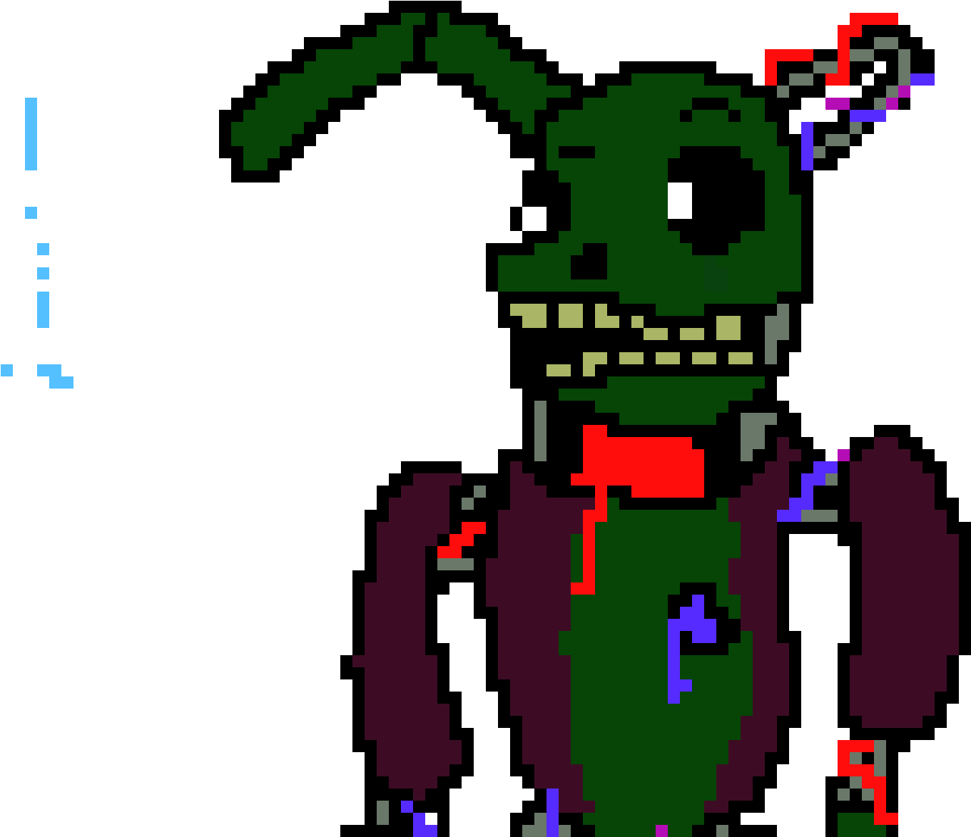 Fnaftale Springtrap - Pixel Art (1700x1207), Png Download