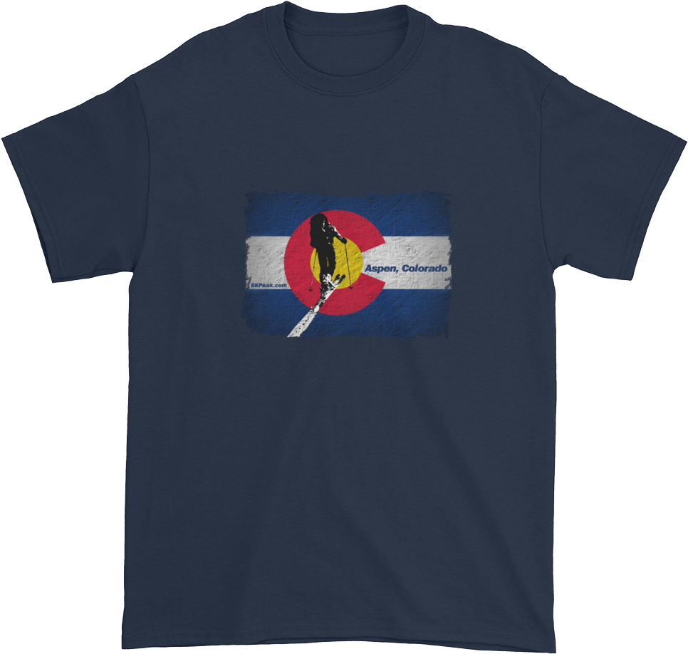Colorado Flag Uphill Touring T-shirt - T-shirt (1000x1000), Png Download