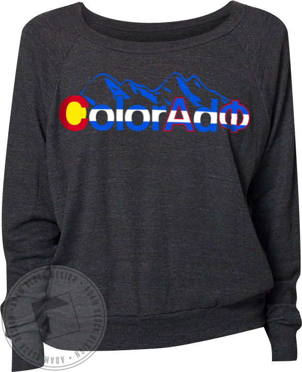 Alpha Phi Colorado Flag Pullover - Long-sleeved T-shirt (623x767), Png Download