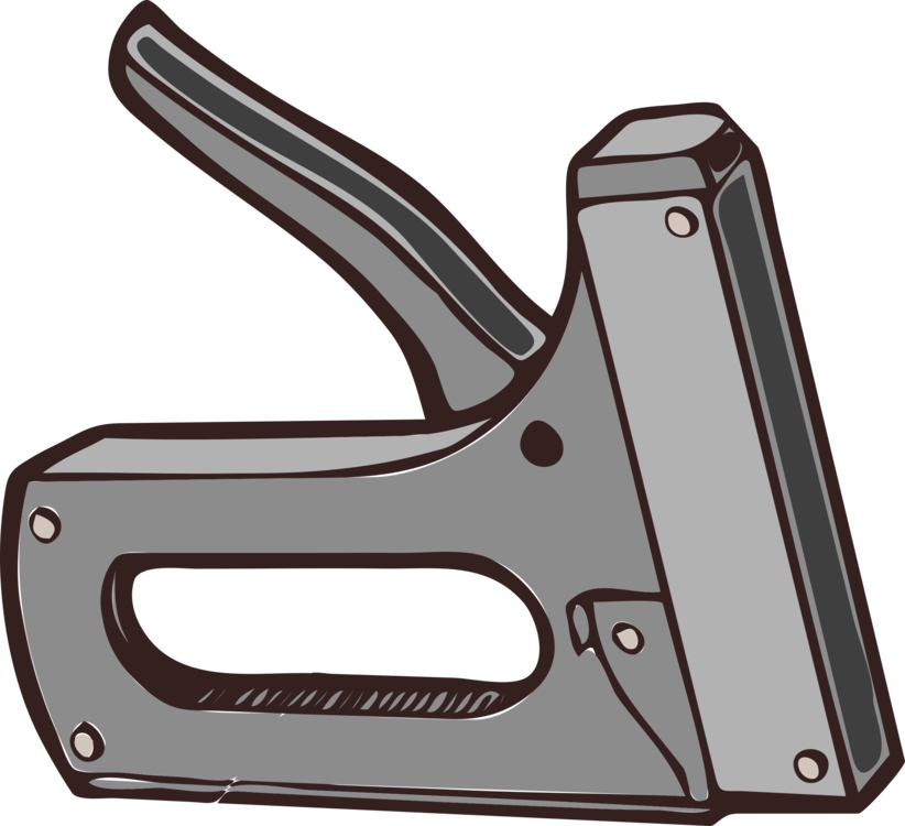 Stapler Drawing Fastener Staple Gun - Gun Tacker Vector (822x750), Png Download