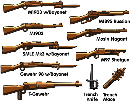 Brickarms Ww1 Trench Pack (500x381), Png Download