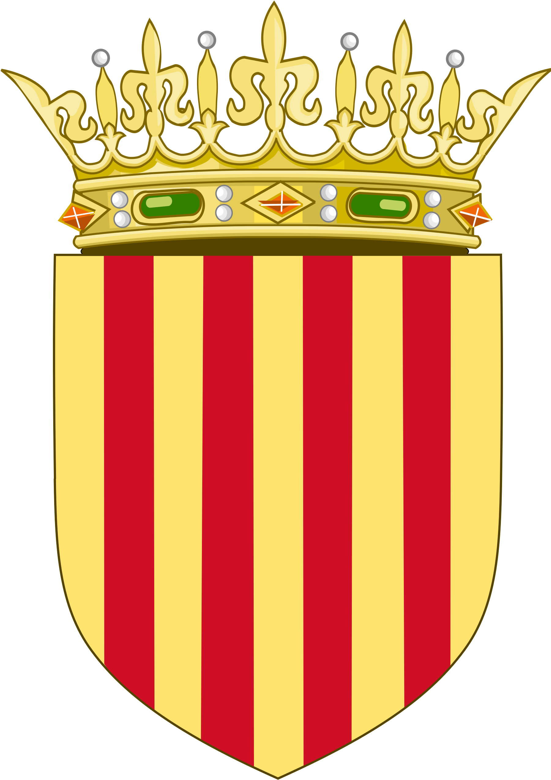 Crown Of Aragon - Mallorca Coat Of Arms (1803x2560), Png Download