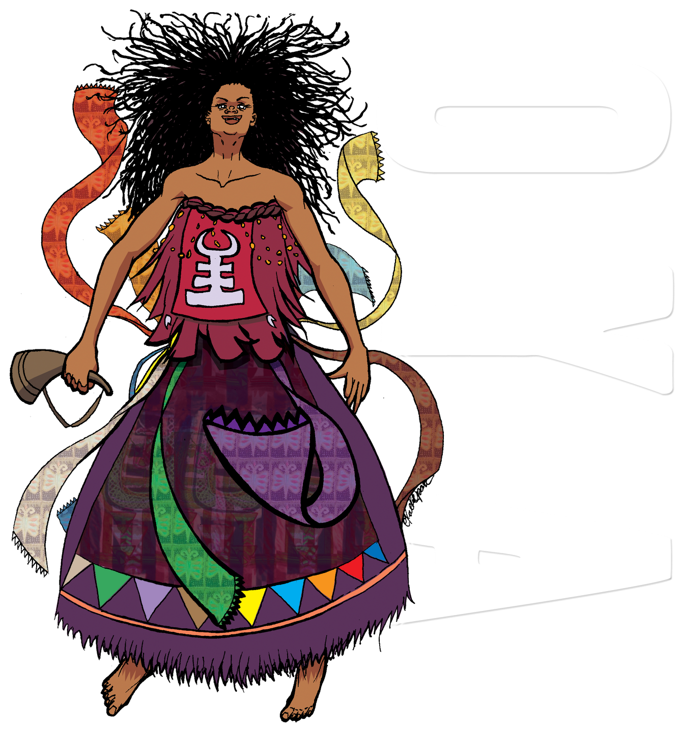 T-shirt Based On The Orisa Oya, Mother Of The Wind, - Illustration (1600x1600), Png Download