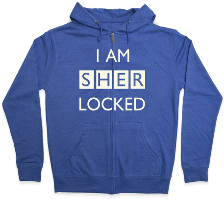 I Am Sherlocked Zip Hoodie - Am Sherlocked Tote Bag: Funny Tote Bag From Lookhuman. (484x484), Png Download