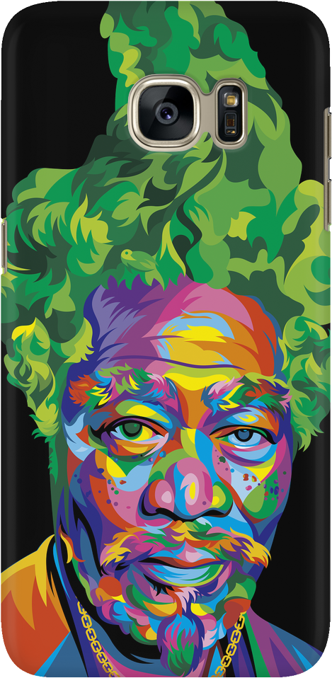 Morgan Freeman Afro Art Phone Case - Art (1024x1024), Png Download