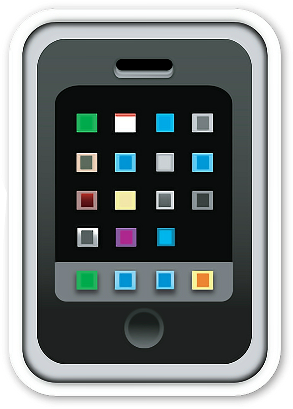 Report Abuse - Phone Emoji Sticker (590x822), Png Download