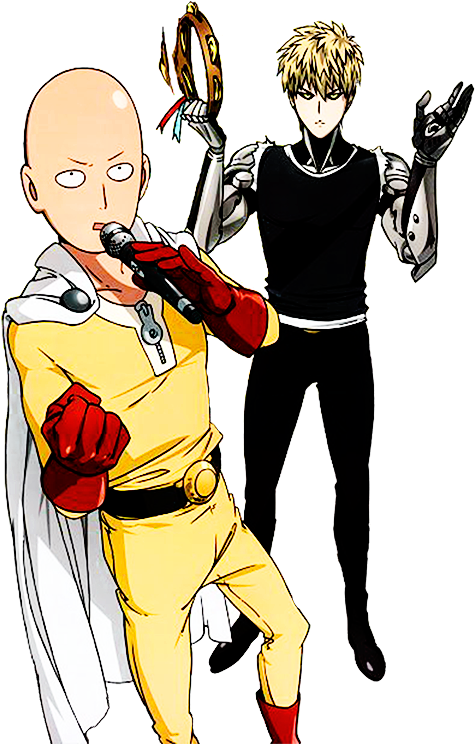 “ Transparent Saitama And Genos Made By Me From The - One Punch Man Official Art (484x750), Png Download