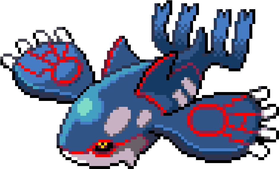 Kyogre - Pixel Art Pokemon (1130x800), Png Download