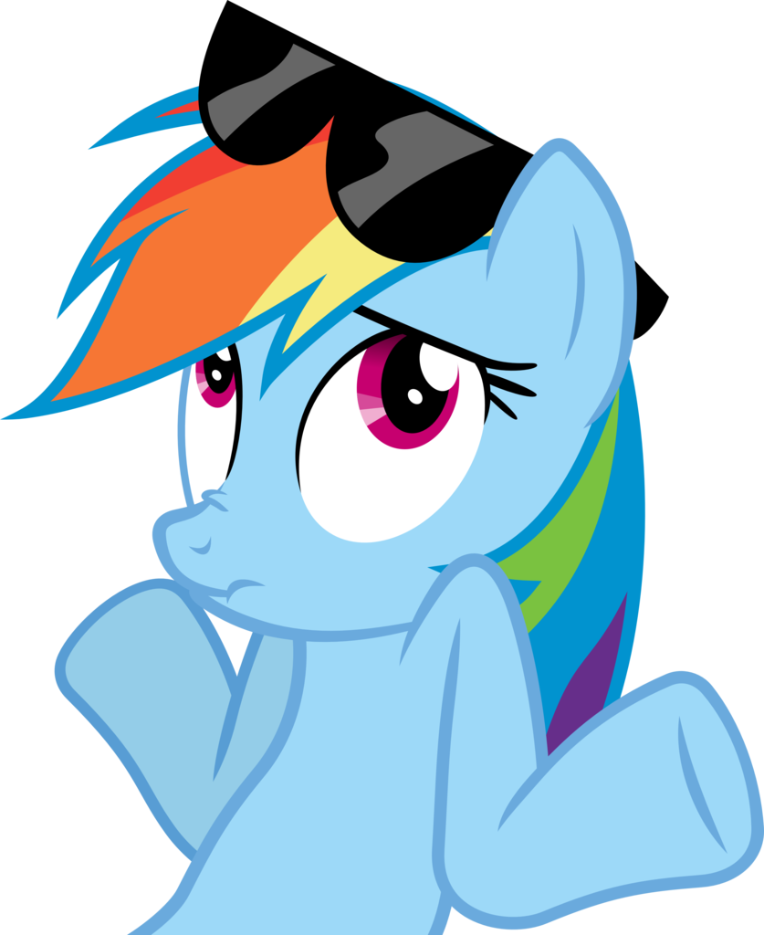 Shrug Emote - Mlp Rainbow Dash Shrug (837x1024), Png Download