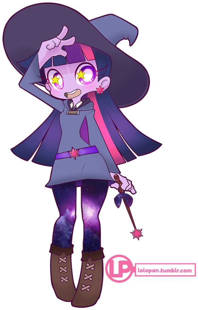 Lolopan, Crossover, Equestria Girls, Little Witch Academia, - Twilight Sparkle Little Witch (791x1024), Png Download