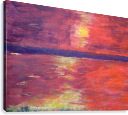 Banner Black And White Red Sunset Darryl Green Canvas - Canvas Print (429x386), Png Download