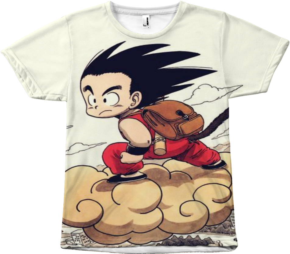 Kid Goku Fly - Dragonball Son Goku On Cloud (1024x1024), Png Download