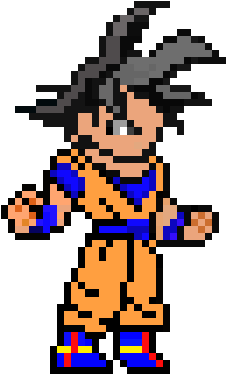 Goku - Pixel Art Dragon Ball (350x590), Png Download