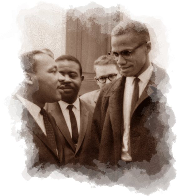Martin Luther King Jr - Malcolm X And Martin Luther (600x657), Png Download