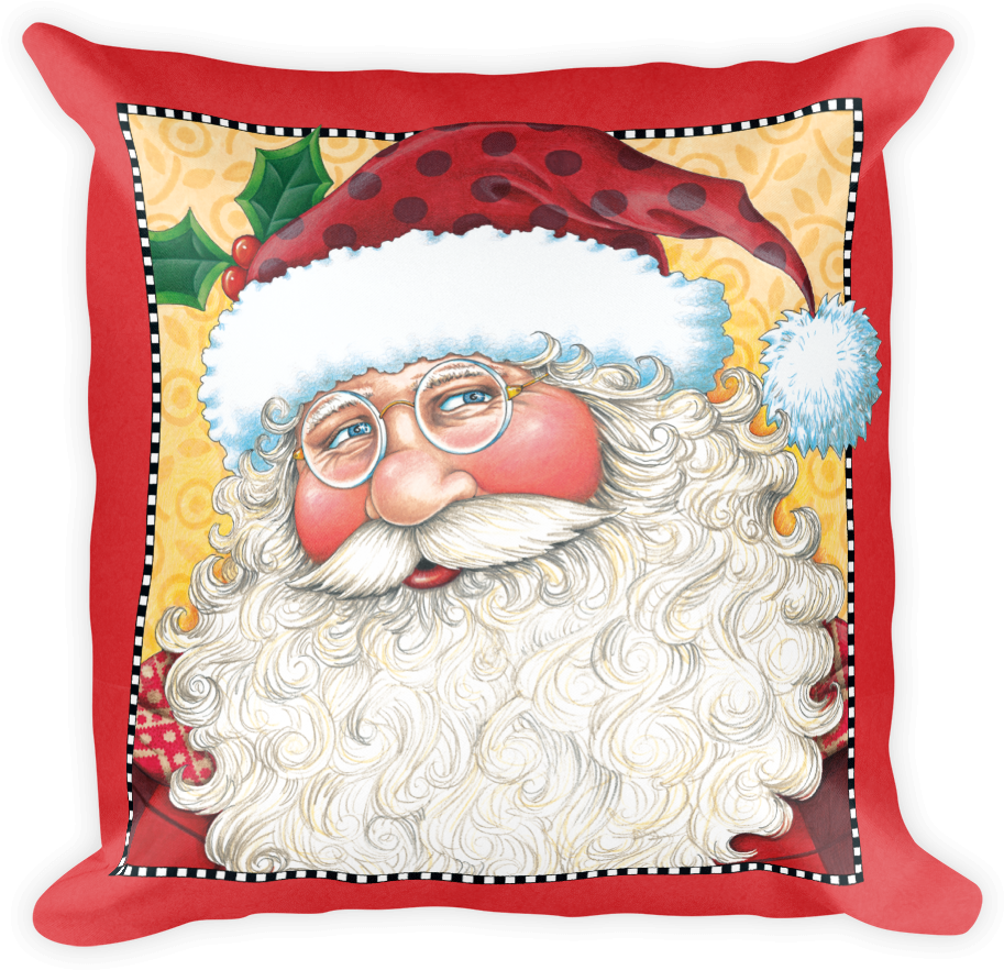 "big Santa Face" Pillow - Mary Engelbreit Christmas (1000x1000), Png Download