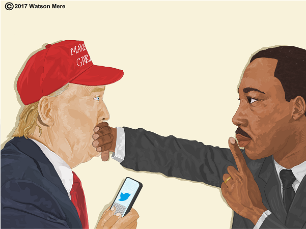 Share This - - Martin Luther King And Trump (600x600), Png Download