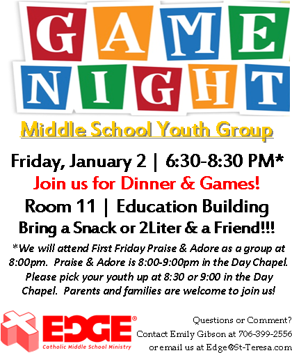 Game Night Edge Middle School Youth - Middle School Game Night (425x526), Png Download