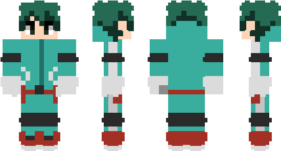 Minecraft Скин По Нику Izukumidoriya - Izuku Midoriya Minecraft Skin (600x348), Png Download