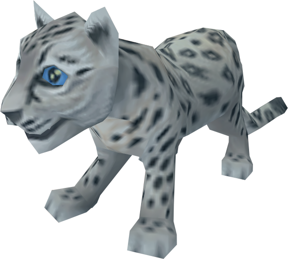 Snow Leopard Cub Pet - Snow Leopard Runescape (592x532), Png Download