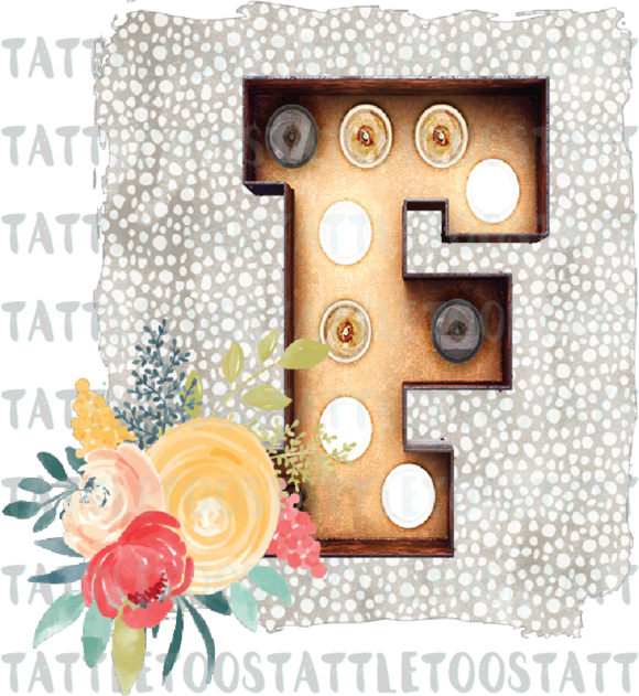 Marqueefloralletter F - Letter (580x631), Png Download