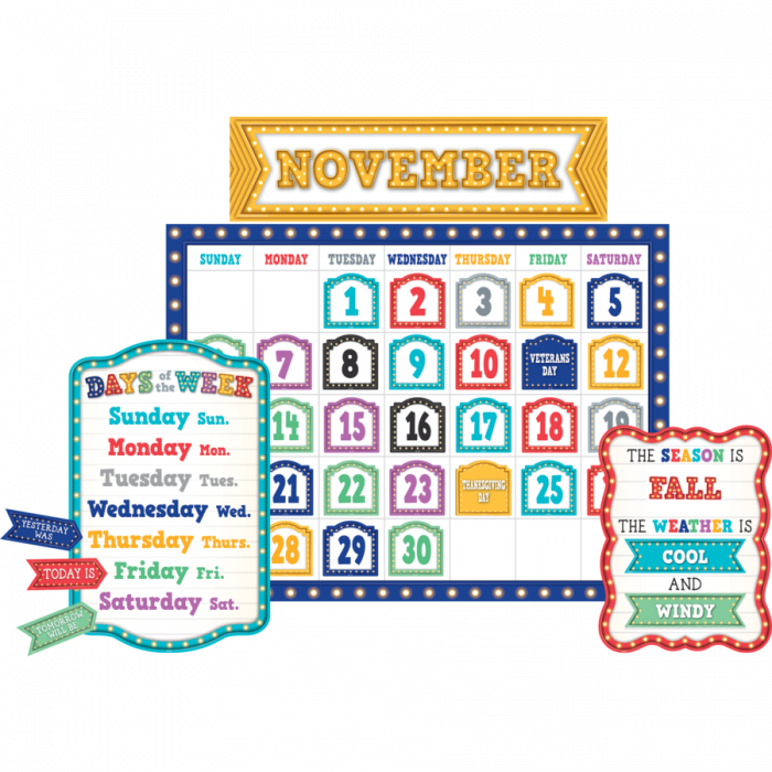 Teacher Created Resources Marquee Calendar Bulletin (700x700), Png Download