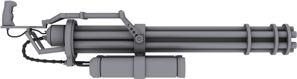 3d For Games - 8 Bit Mini Gun (1280x720), Png Download