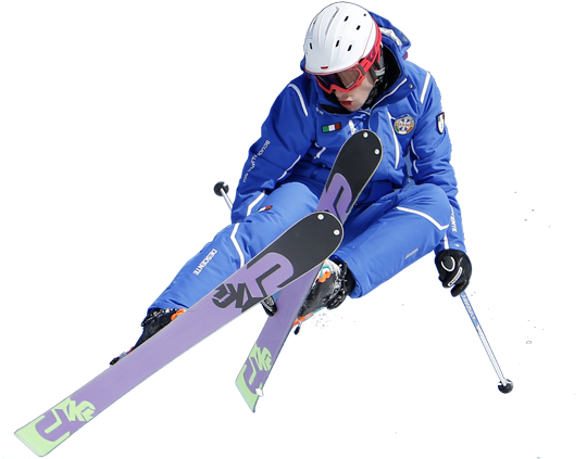 Full Time Ski Lessons - Downhill (542x429), Png Download
