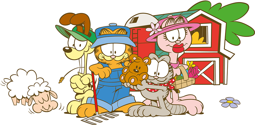 Garfield With Family - Garfield Family (1071x579), Png Download