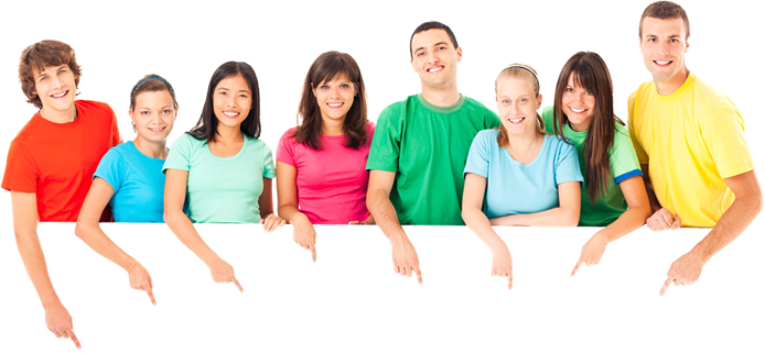 Make Your Own T Shirt Online - Happy People Pointing Png (694x322), Png Download